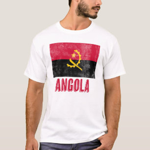 Camiseta Bandera de Angola de aspecto deslucido/ "angustiad