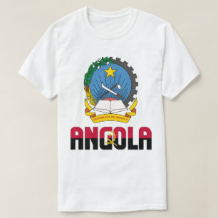 Camiseta Bandera de Angola y Patriótico del Escudo de Armas
