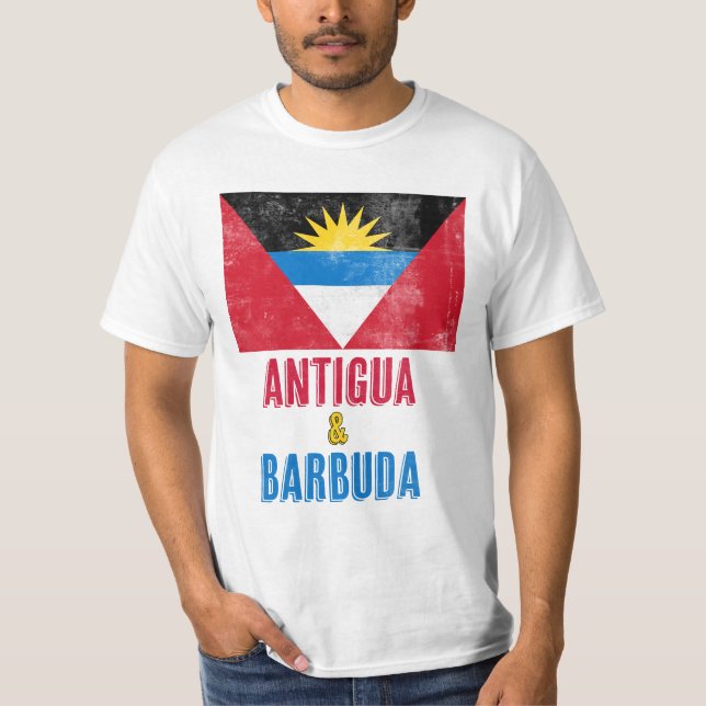 Camiseta Bandera de Antigua y Barbuda: mirada "angustiada" (Anverso)