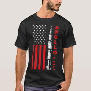 Camiseta Bandera de Apollo 11 Saturn V Rocket USA