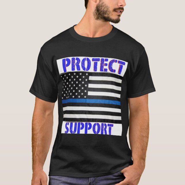 Camiseta Bandera de apoyo policial (Anverso)