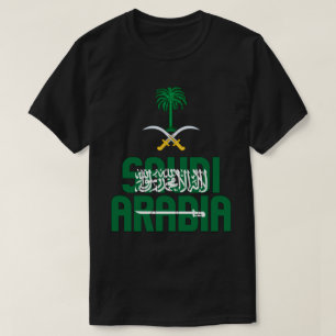 Camiseta Bandera de Arabia Saudita y Patriótico del Escudo 