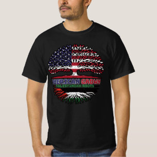 Camiseta Bandera de árbol palestino-estadounidense en Pales