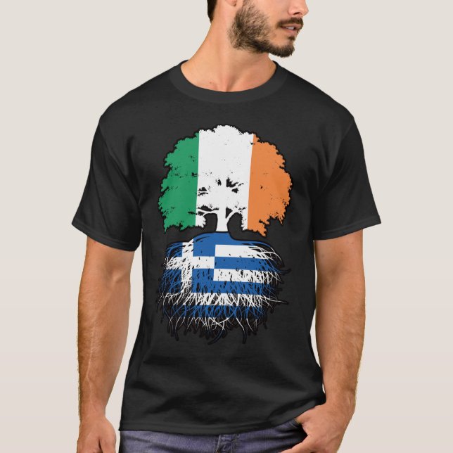 Camiseta Bandera de árboles griegos irlandeses (Anverso)