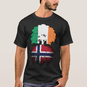 Camiseta Bandera de árboles noruegos irlandeses de raíz