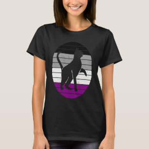 Camiseta Bandera de arco de orgullo asexual de gato gatito 