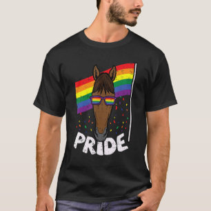 Camiseta Bandera de arcoíris de caballo Animal Orgullo gay