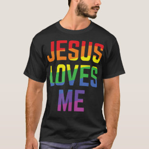 Camiseta Bandera de arcoíris del orgullo cristiano Jesús me