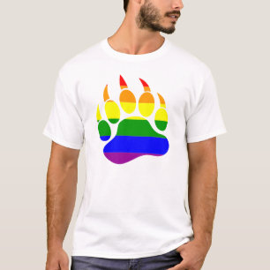 Camiseta Bandera de arcoíris genial Pata de oso gay