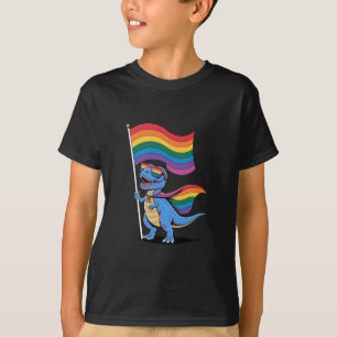 Camiseta Bandera de arcoíris LGBT Orgullo Gay Dinosaurio