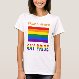 Camiseta Bandera de Arcoíris Orgullo Gay LGBTQ Personalizad