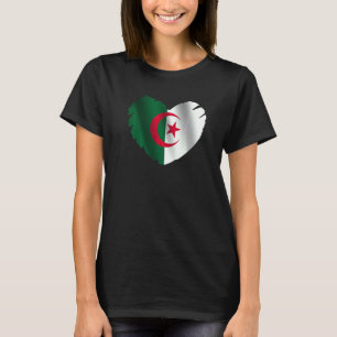 Camiseta Bandera de Argelia en forma de corazón argelino Ar