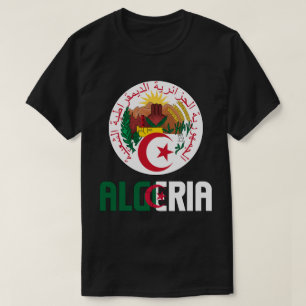 Camiseta Bandera de Argelia y Patriótico del Escudo de Arma