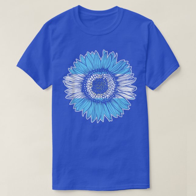 Camiseta Bandera de Argentina con flores de girasol  (Diseño del anverso)