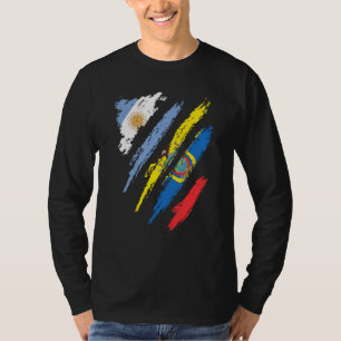 Camiseta Bandera de Argentina Franja Patriota Criada en Ecu