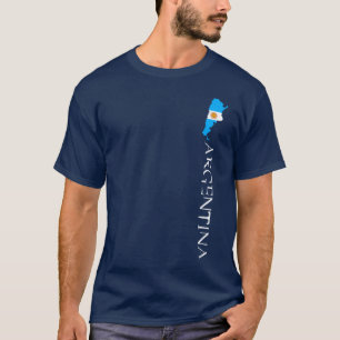 Camiseta Bandera de Argentina Mapa de la Bandera de Argenti