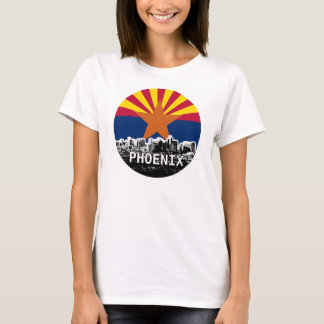 Camiseta Bandera de Arizona con el horizonte de Phoenix