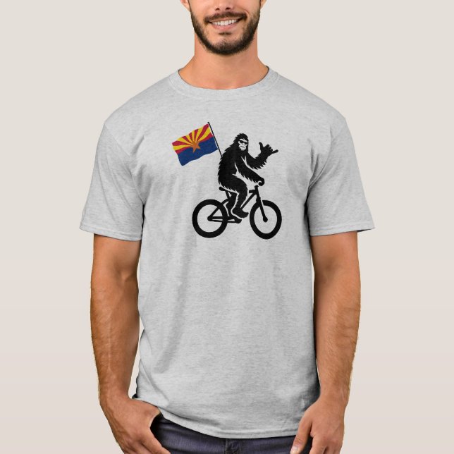 Camiseta Bandera de Arizona en bicicleta de pie en biciclet (Anverso)