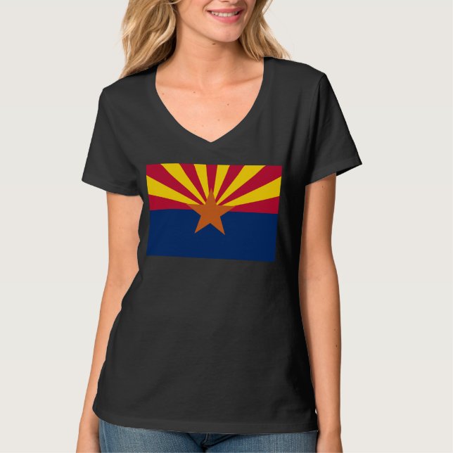 Camiseta Bandera de Arizona: Poniendo a Star Sun, el Estado (Anverso)