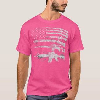 Camiseta Bandera De Armas De Eeuu Rifles Stripes Militares