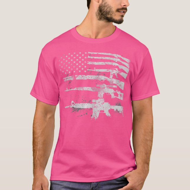 Camiseta Bandera De Armas De Eeuu Rifles Stripes Militares  (Anverso)