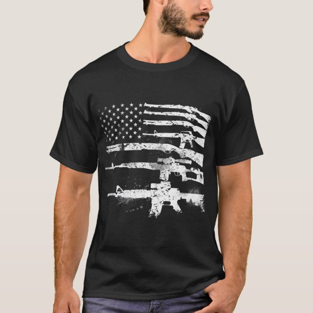 Camiseta Bandera de armas de Estados Unidos arroja bandas a (Anverso)