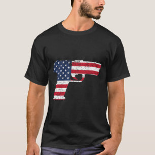 Camiseta Bandera De Armas Estadounidense Pistol 4 De Julio
