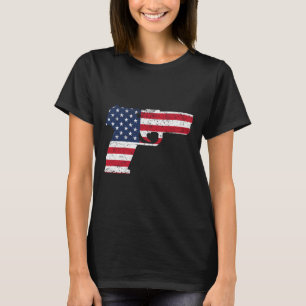 Camiseta Bandera De Armas Estadounidense Pistol 4 De Julio