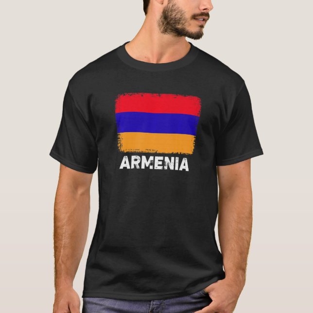Camiseta Bandera de Armenia apoya a hombres armenios (Anverso)