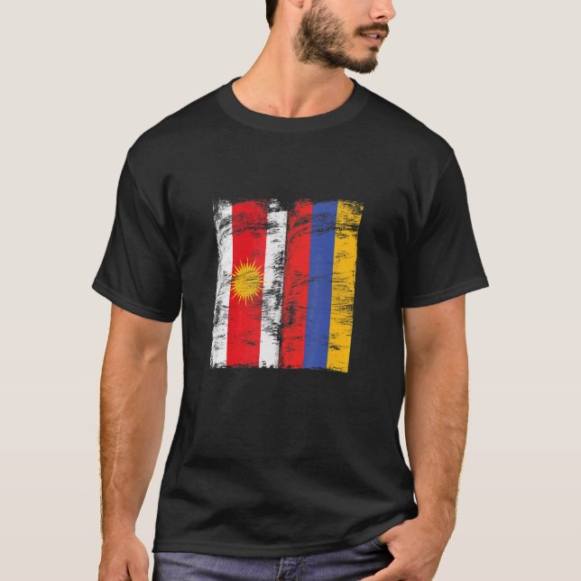 Camiseta Bandera de Armenia de Ezyxan jezidiano Lali Melek  (Anverso)