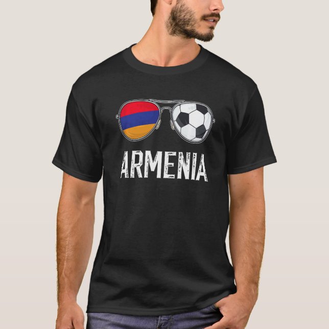 Camiseta Bandera de Armenia y hincha armenio de vidrio de f (Anverso)