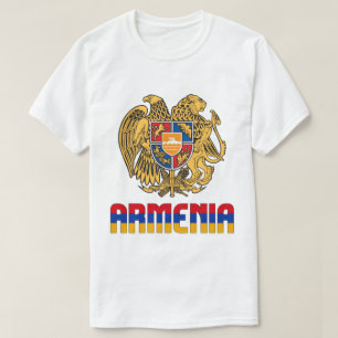 Camiseta Bandera de Armenia y Patriótico Del Escudo De Arma