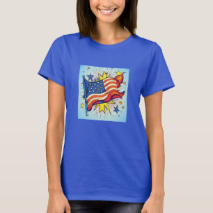 Camiseta Bandera de arte pop estadounidense