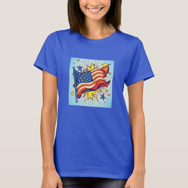 Camiseta Bandera de arte pop estadounidense (Anverso)
