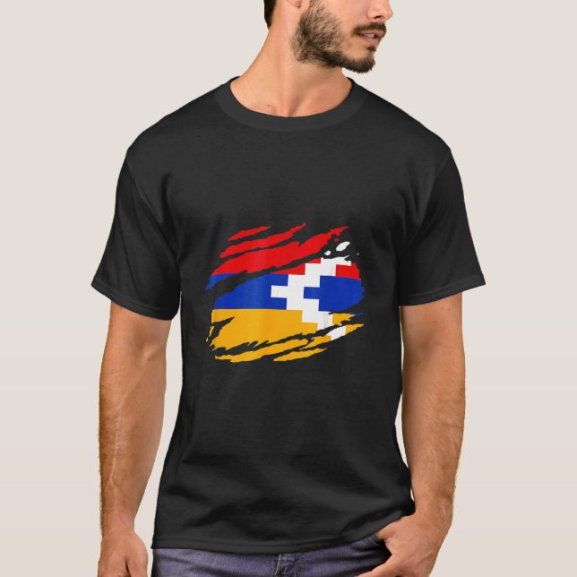 Camiseta Bandera de Artsakh Orgullosa Apoyo a Artsakh Fuert (Anverso)