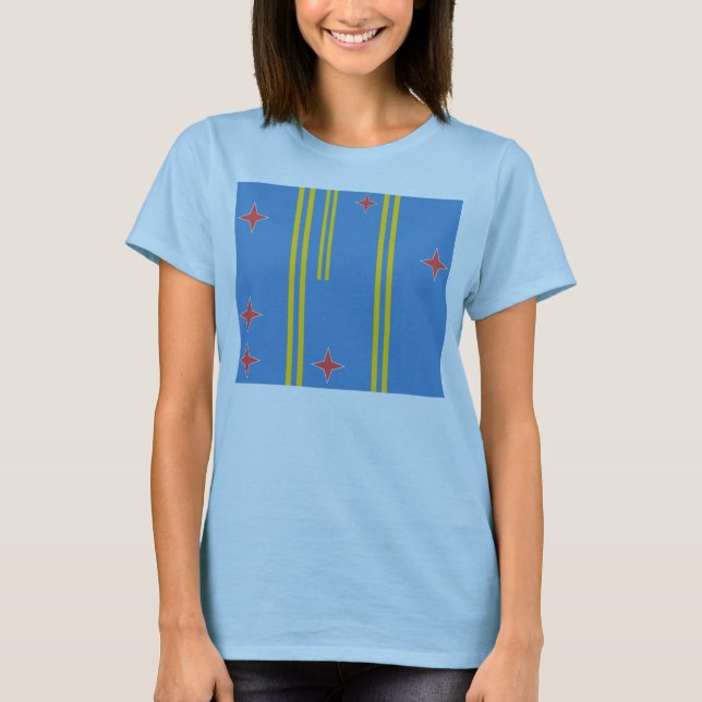Camiseta Bandera de Aruba 6 Estrellas (Anverso)