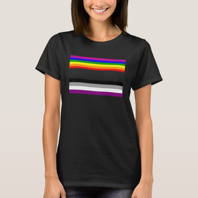 Camiseta Bandera de As de Rótulo Igualitaria de Lesbianas (Anverso)
