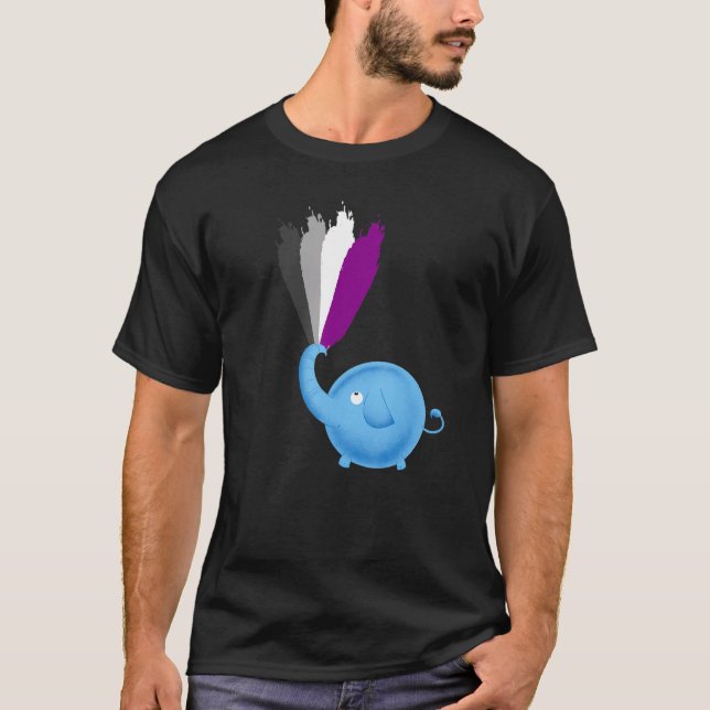 Camiseta Bandera de asexualidad Cute Elefante Ace Lgbtq Org (Anverso)