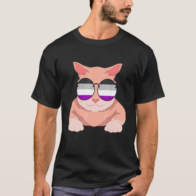 Camiseta Bandera de Asexualidad Gafas de sol Lgbt Ace Pride (Anverso)