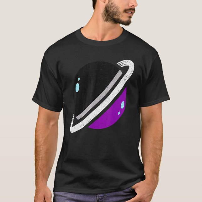 Camiseta Bandera De Asexualidad Lgbt Orgullo Saturno Iguald (Anverso)