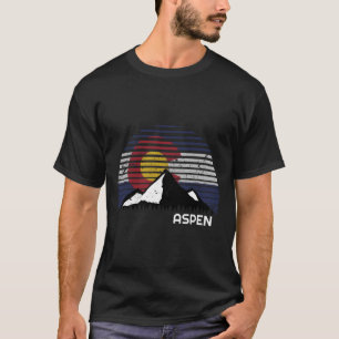 Camiseta Bandera de Aspen Colorado - Co Bluebird Day Mounta