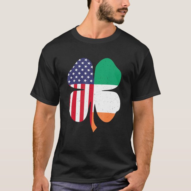 Camiseta Bandera de Atractivo Norteamericano Irlandesa San  (Anverso)