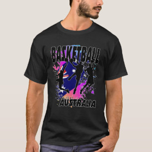 Camiseta Bandera de Australia Amor Jugando Basketball