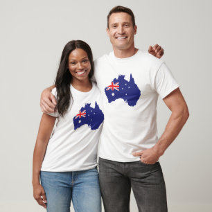 Camiseta Bandera de Australia en mapa del país