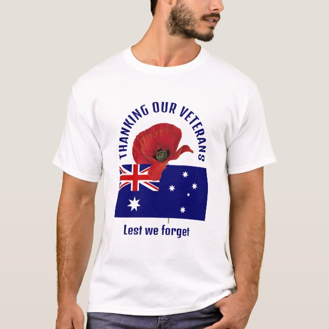 Camiseta Bandera de Australia GRACIAS VETERANOS (Anverso)