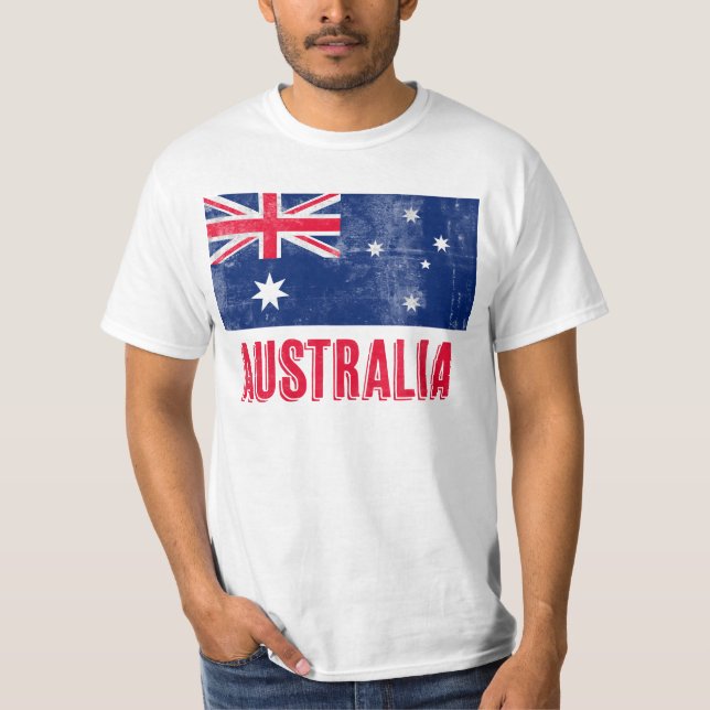 Camiseta Bandera de Australia (mirada de Grunge) (Anverso)