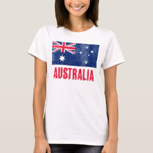 Camiseta Bandera de Australia (mirada de Grunge)