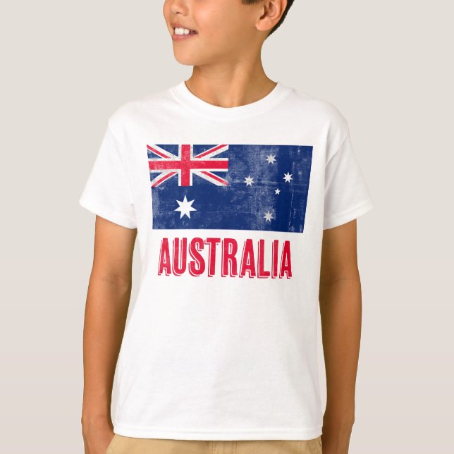 Camiseta Bandera de Australia (mirada de Grunge) (Anverso)