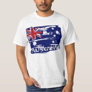 Camiseta Bandera de Australia pintada de negro retro