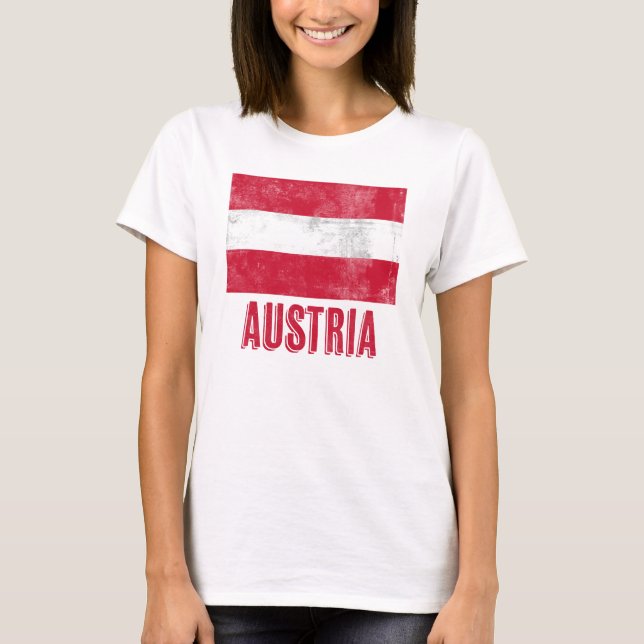 Camiseta Bandera de Austria "Grunge" look. (Anverso)
